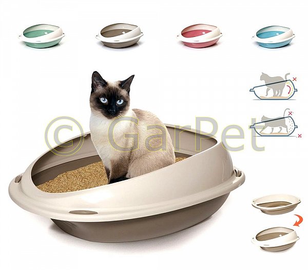 Aymzbd Katzentoilette Halboffen - Hoher Rand 41x30x17cm Mit Streuschaufel