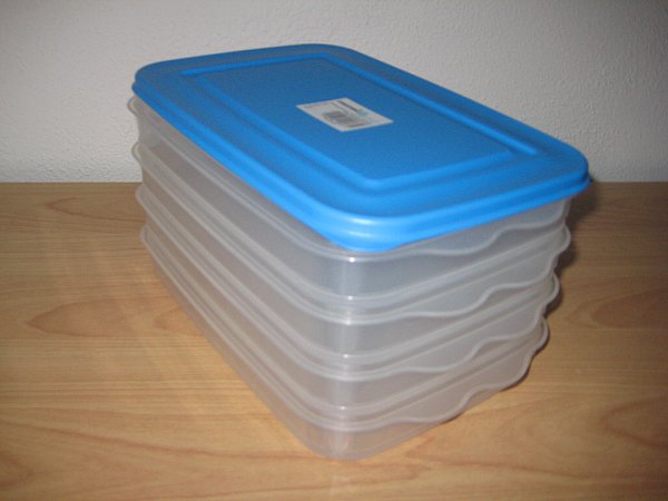 Aufbewahrungsboxen 5 teilig stapelbar für Kühlschrank trennt Wurst Käse