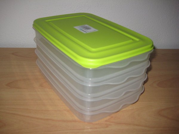 Aufbewahrungsboxen 5 teilig stapelbar für Kühlschrank trennt Wurst Käse