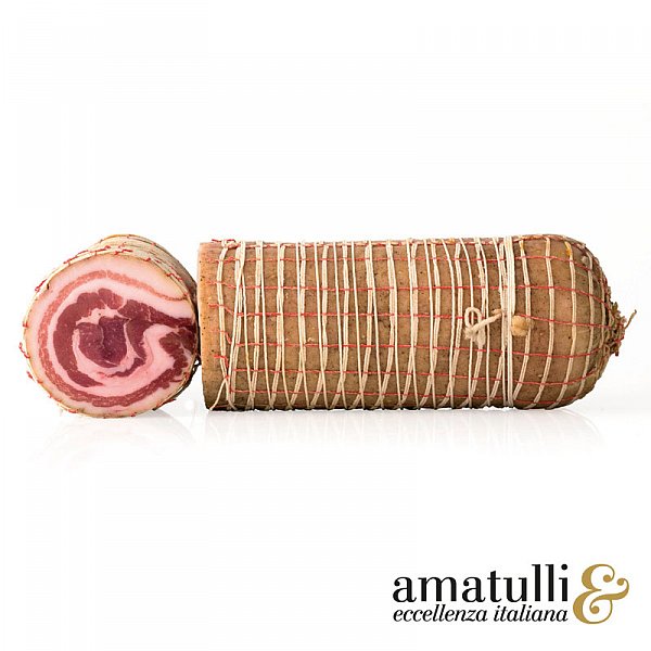 Pancetta Arrotolata Piccante Italienischer Schinken speck gerollter