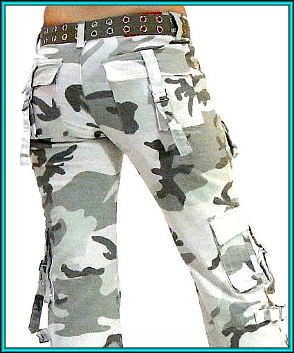 Gr 34 42 Damen Cargo Hose Kampfhose Camouflage Khaki Beige Tarnhose