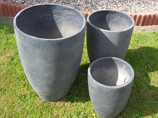 Pflanzkübel anthrazit Fiberglas Polystone Pflanzgefäß Hochkübel