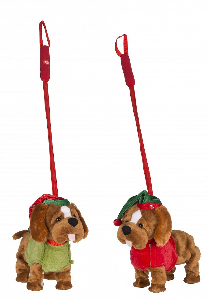 Plüschhund Hund singt &amp; läuft Weihnachtsgeschenk mit Leine 2 Motive eBay
