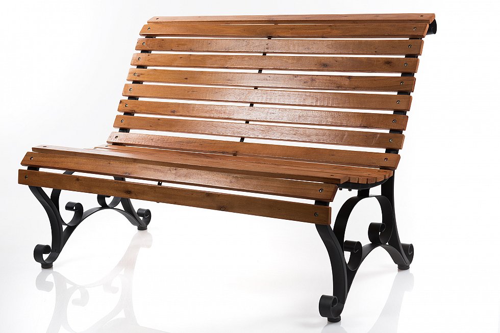 REKORD Gartenbank Spartan - 196cm Parkbank Aus Metall & Holz Für Outdoor