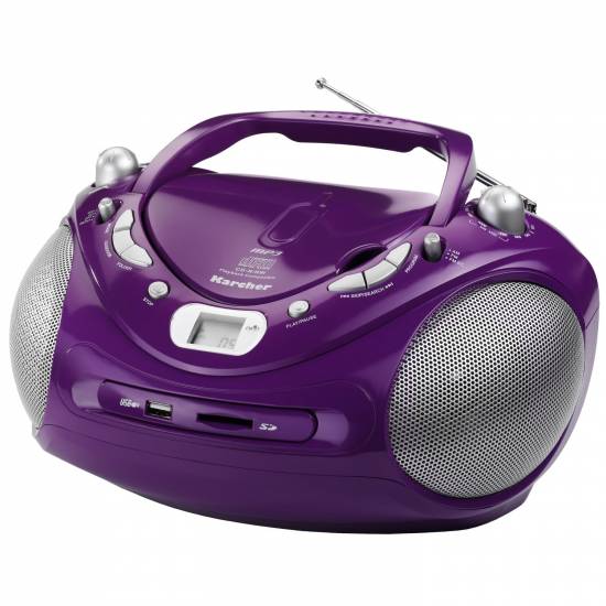 NEU KARCHER Design Kinder Radio Recorder LILA CD MP3 Player USB / SD