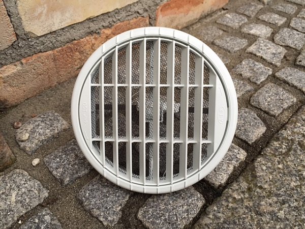 Lüftungsgitter Abluftgitter Garage ohne Werkzeug rund D 135 160 eckig