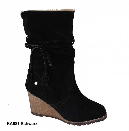 Damen Schuhe Stiefel Stiefeletten Keilabsatz Hidden Heel Wedge Boots