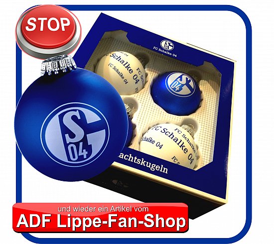 S04 FC Schalke 04 Weihnachtskugeln Christbaumkugeln 4er Set