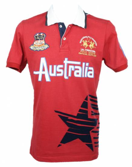 La Martina Polo Shirt S M L XL XXL XXXL Hemd rot Modell Australia