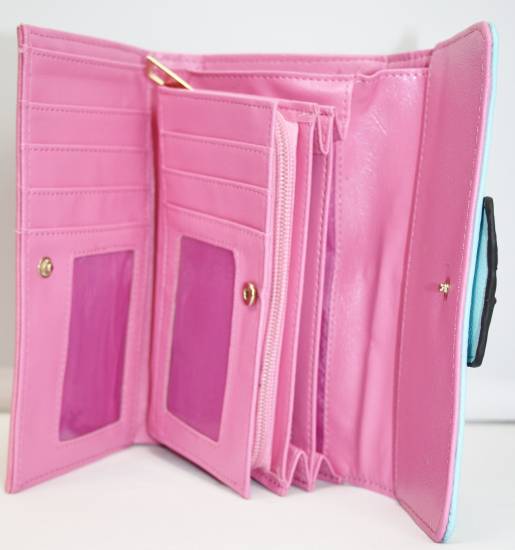 Damen Portmonai Portemonnaie Handtasche Geldbörse Tasche Blau Pink G