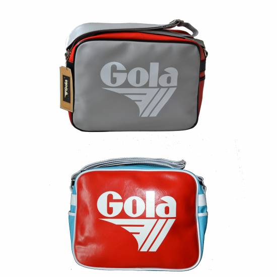 GOLA BAG REDFORD SCHULTERTASCHE MESSENGER GRAU ROT CUB 901 RETRO