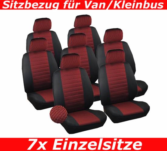 VAN Sitzbezüge Schonbezüge Autositzbezüge 7 x Einzel Sitze Ford 