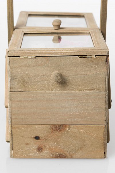 EFFNILIM Nähkästchen Aus Holz - Erweiterbare Aufbewahrungsbox Für Nähzubehör