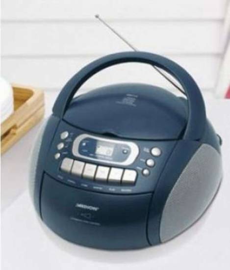 Medion 80817 CD / MP 3   Player, Radiorecorder, Kassettendeck in Blau 