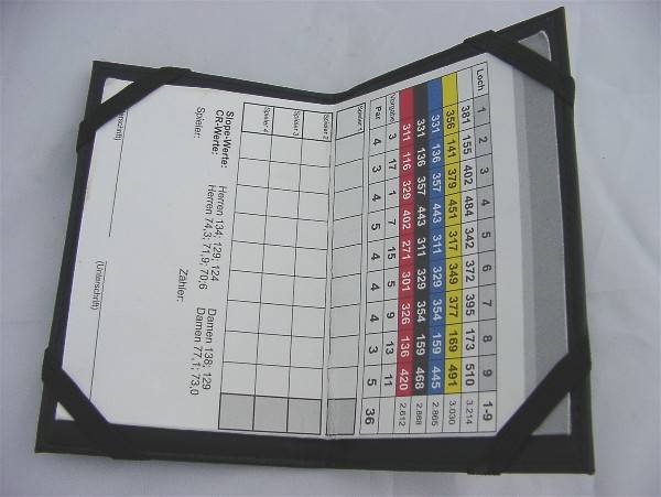 Golf Scorekarte Mappe LEDER Etui Score Card NEU  Original 65United 