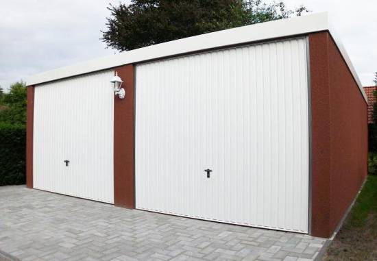 Fertiggarage Premium Doppelgarage 5,15 m x 5,26 m x 2,35m Glattwand