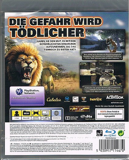 Playstation 3 PS3 Spiel Cabelas Dangerous Hunts 2013 NEU