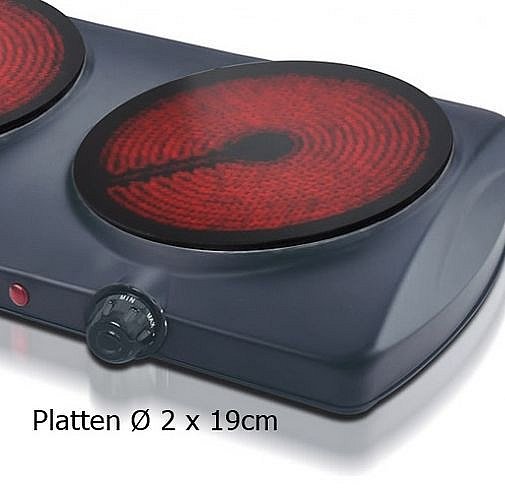 Infrarot Glas-Keramik Kochfeld 2 Platten 2300Watt Doppelkochfeld ...