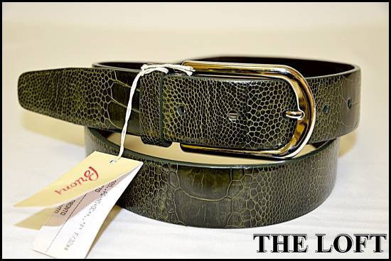 BRIONI OSTRICH BELT 95 HANDMADE  WORLDWIDE SPECIAL OFFER