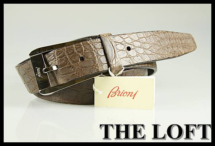 BRIONI CROCODILE BELT SIZE 90 BROWN KROKODIL GÜRTEL 